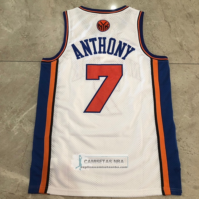 Camiseta New York Knicks Carmelo Anthony NO 7 Mitchell & Ness 2010-11 Blanco